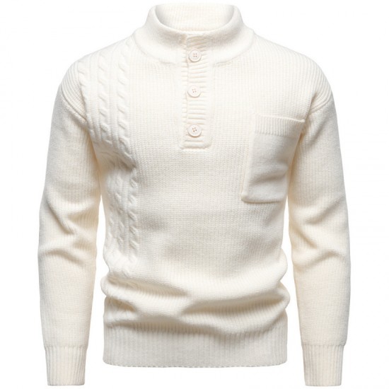 2025 Autumn/Winter New Men's British-style Stand-Up Collar Sweater: Fashionable Casual Sweater