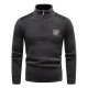 Autumn/Winter Men's Thickened Base Shirt: Men's Sweater, Stand-Up Collar Pullover