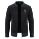 AliExpress Fall/Winter New Men's One-Piece Fleece Knit Cardigan: Long-sleeved Sweater, Casual Stand-Up Collar Sweater