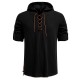 2025 European Size New Men's Drawstring Hooded Cotton and Linen Casual Long-Sleeved Shirt