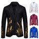 2025 Spring and Summer: Men's Casual New Palace-style Wheat Ear Print Slim-fit Suits