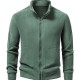 2025 European Autumn/Winter Men's Fleece Casual Cardigan: Stand Collar Sweater, Versatile Plush Jacket
