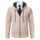 Men's Autumn and Winter: Cardigans, Sweaters, Men's Knitted Hooded Fleece Casual Thickened Jackets