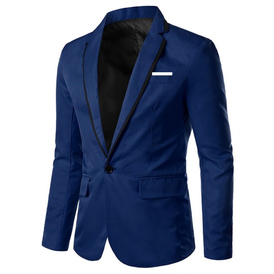 Men's Autumn/Winter New: Colorblock, No-iron, Long-sleeved, Slim-fitting Casual Suits