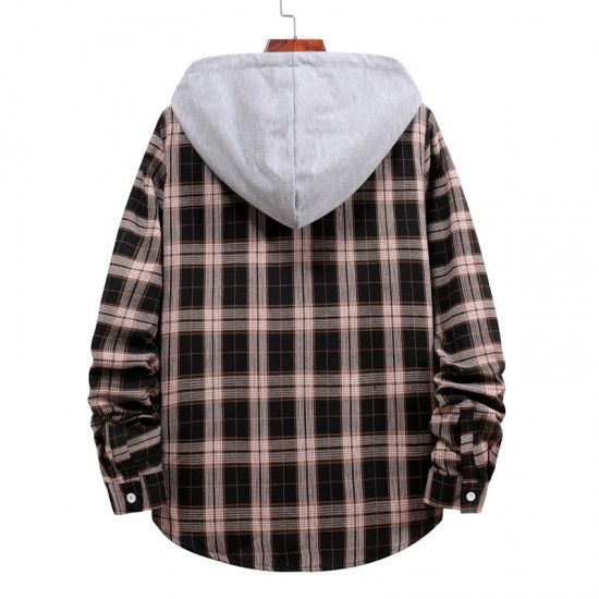 AliExpress Spring/Autumn New Men's Couple Hooded Plaid Shirt HC07