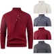 2025 New Autumn and Winter Fashion Stand-up Collar Button-down Solid Color Men's Casual Sweater