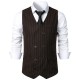 Men's Autumn/Winter New Mid-Century Retro Double-Breasted Classic Striped Casual Vest