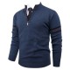 2025 European Size Autumn and Winter New Men's Thick Half-Zip Sweater: Jacquard Knit Sweater