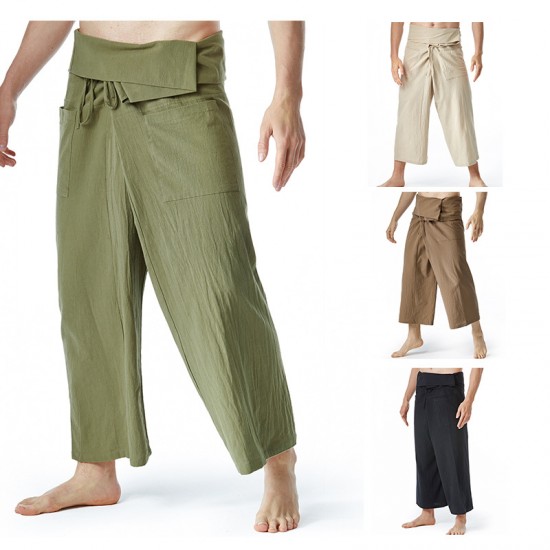 Thai Fisherman Pants: Men's and Women's Casual Loose Yoga Pants, Pirate Pants, High-Waisted Wrestling Pants, Harem Pants