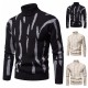 Men's High-Neck Round Neck Plaid Jacquard Personalized Super Soft Sweater Jacket