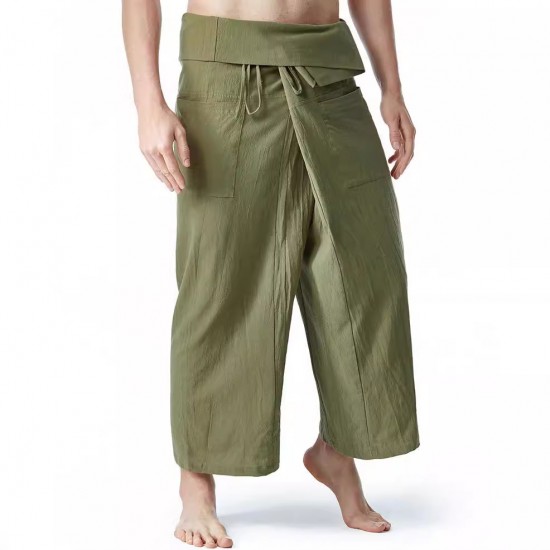 Thai Fisherman Pants: Men's and Women's Casual Loose Yoga Pants, Pirate Pants, High-Waisted Wrestling Pants, Harem Pants