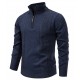 2025 European Size Autumn/Winter New Men's Casual Jacquard Sweater: Stand Collar Zipper Pullover