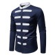 2025 European Size New Fall/Winter Men's Patchwork Design Stand-Up Collar Colorblock Casual Long-Sleeved Shirt
