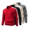 2025 Autumn/Winter New Men's Color-Block Sweater: Oversized Stand-Up Collar Half-Zip Jacket