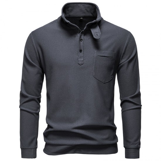2025 New Casual Half-Placket Stand Collar Sweatshirt: Men's Stand Collar Cardigan Casual Jacket