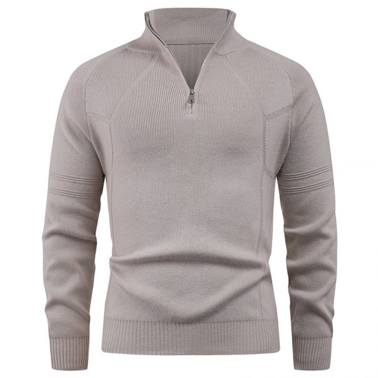 Autumn/Winter Men's Half-Zip Knitted Sweater: Lazy-Style Pullover Jacket, Loose Underwear