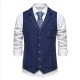 Wholesale Men's Herringbone Single-Breasted Lapel Vest