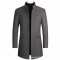 2025 Men's Autumn and Winter: Thickened Woolen Coats, Mid-length Stand-Up Collar Casual Coats