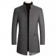 2025 Men's Autumn and Winter: Thickened Woolen Coats, Mid-length Stand-Up Collar Casual Coats