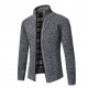 2025 Men's Autumn/Winter New Plush Thickened Large Size Sweater Jacket: Stand Collar Cardigan Sweater Jacket