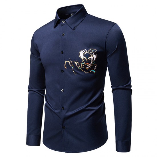 2025 New Autumn and Winter Men's Personalized Printed Long-sleeved Shirt: Premium Printed Casual Shirt