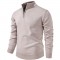 Men's New Solid Color Thickened Sweater: Stand-Up Collar Half-Zip Slim-Fit Knit Top, Men's Top