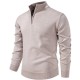 Men's New Solid Color Thickened Sweater: Stand-Up Collar Half-Zip Slim-Fit Knit Top, Men's Top
