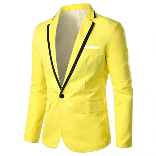 Men's Autumn/Winter New: Colorblock, No-iron, Long-sleeved, Slim-fitting Casual Suits