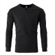2025 Autumn and Winter New European-Sized Men's Fashionable V-Neck Button-Down Casual Long-Sleeved T-Shirt