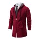 Autumn/Winter Men's Mid-Length Cardigan Sweater: Fleece Cardigan Hooded Jacket, Cardigan Sweater