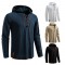 2025 European Size New Men's Drawstring Hooded Cotton and Linen Casual Long-Sleeved Shirt