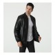 Men's Autumn New Style Simple Solid Color Leather Jacket: Large Size Casual Stand-up Collar Leather Jacket