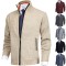 Spring/Autumn New Men's Color Stand-up Collar Fashion Cardigan Sweater: Knitted Casual Jacket, Oversized Jacket