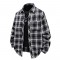 2025 Spring/Autumn New Men's Plaid Lapel Long-Sleeved Shirt: Casual Loose Shirt Jacket