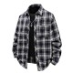 2025 Spring/Autumn New Men's Plaid Lapel Long-Sleeved Shirt: Casual Loose Shirt Jacket