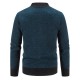 AliExpress Fall/Winter New Men's One-Piece Fleece Knit Cardigan: Long-sleeved Sweater, Casual Stand-Up Collar Sweater
