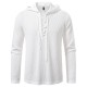 2025 European New Men's Drawstring Hooded Fashion Casual Long-Sleeved T-Shirt