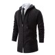 Autumn/Winter Men's Mid-Length Cardigan Sweater: Fleece Cardigan Hooded Jacket, Cardigan Sweater