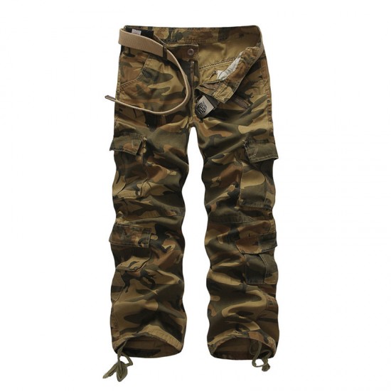 2025 European Size Men's Battlefield Military Style: Washed Camouflage Large-size Casual Work Pants