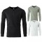 2025 Autumn and Winter New European-Sized Men's Fashionable V-Neck Button-Down Casual Long-Sleeved T-Shirt