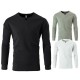 2025 Autumn and Winter New European-Sized Men's Fashionable V-Neck Button-Down Casual Long-Sleeved T-Shirt