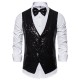 New Men's Stage Costume: Small Sequin Vest for Photo Studio Host, Singer, Emcee