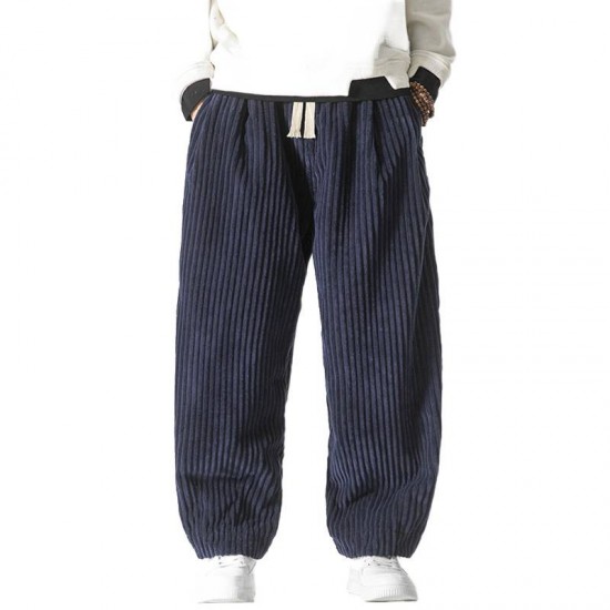2025 Autumn/Winter New Men's Straight-Leg Skinny Pants: Harem Pants, Corduroy Oversized-style Loose Casual Pants