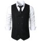 Men's Autumn/Winter New Mid-Century Retro Double-Breasted Classic Striped Casual Vest