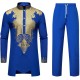 2025 Spring/Summer European and American Men's New Middle Eastern Style Robe: Gold Stamping Print Casual Suit