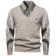 European Size 2025 Autumn/Winter New Men's Fake Two-Piece Knitted Fashion Shirt Collar Jacket: Men's Casual Sweater