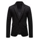 2025 New Men's Business Slim-Fit Suit: Rose-Painted Groom and Groomsmen Tuxedos, Performance Costumes
