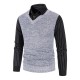 Fall/Winter New Men's Fake Two-Piece Plus Size Sweater: Business Casual Shirt Collar Design