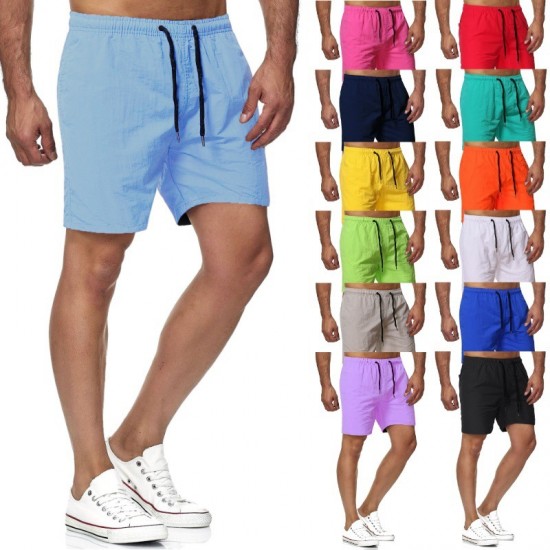 Spring/Summer Trade Men's 5-Minute Quick-Drying Thin Solid Color Beach Pants: Men's Fitness Shorts