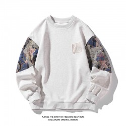 Men's Bear Sweatshirt: Spring/Autumn Contrast Embroidered Couple Crewneck Sweatshirt Top